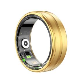 Smart Rings For Men And Women Unisex Health Tracker Fitness Ring IP68 Waterproof Fitness Activity Tracker For Walking Cycling (Color: Gold, size: 9)