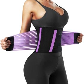 Waist Trainer Belt Elastic Slimming Body Shaper Fitness Belt Sport Girdle Workout Shapewear for Women Personal Health Care TK (Color: Purple, size: XL)