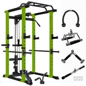 Home Gym sets Multi-functional Power Cage,Home Adjustable Pullup Squat Rack 1000Lbs Capacity Comprehensive Fitness Barbell Rack 4 sets Gym accessories (Color: as picture)
